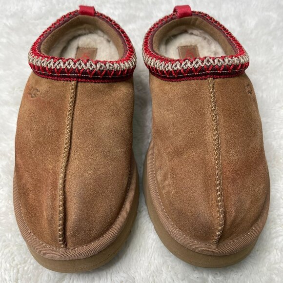 UGG Kid's #1143776 Tan Tasman Slipper Round Toe Fur Shoes Size 4 US - Picture 1 of 15